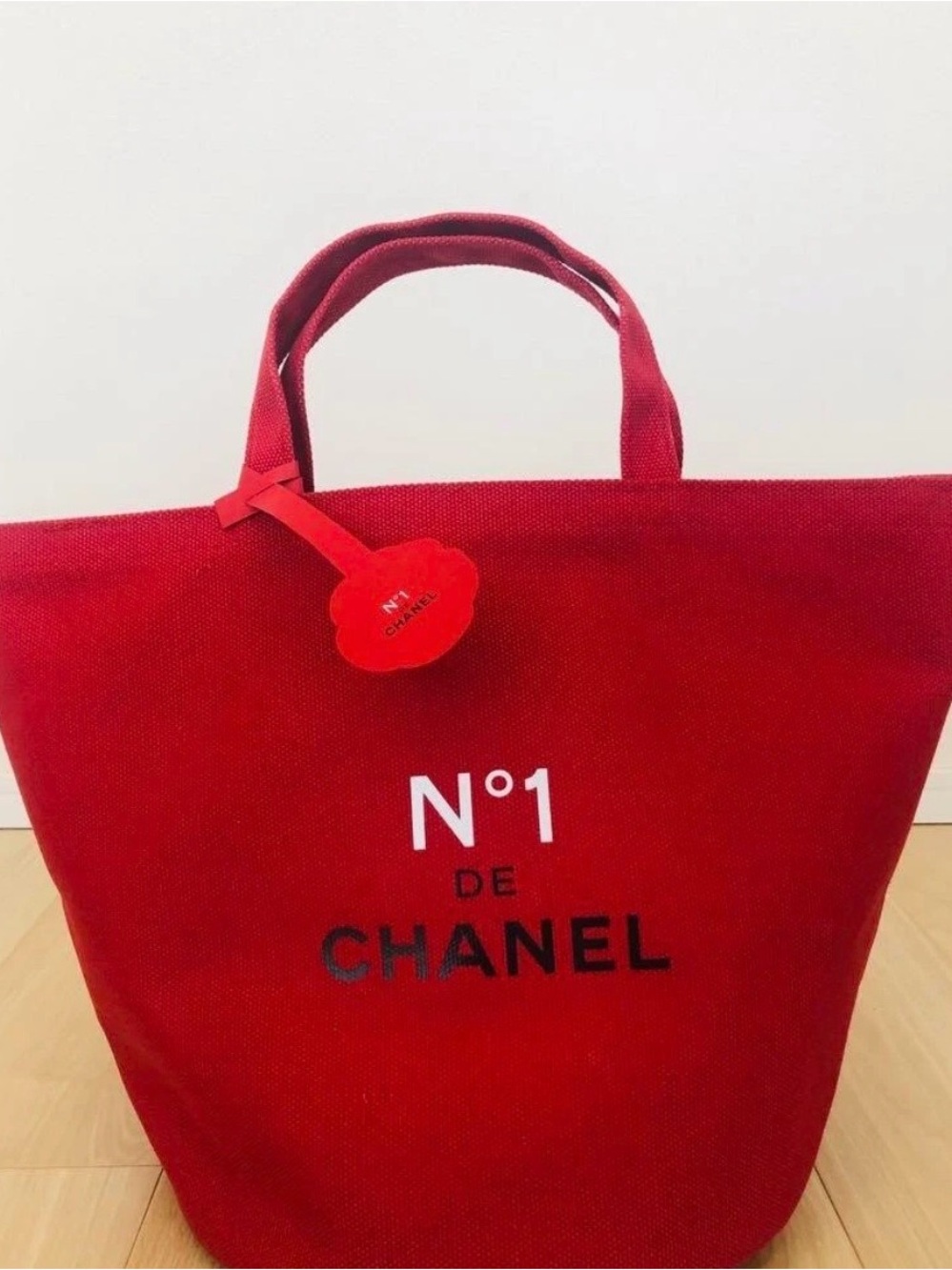 CHANEL gift with purchase Red Canvas Tote